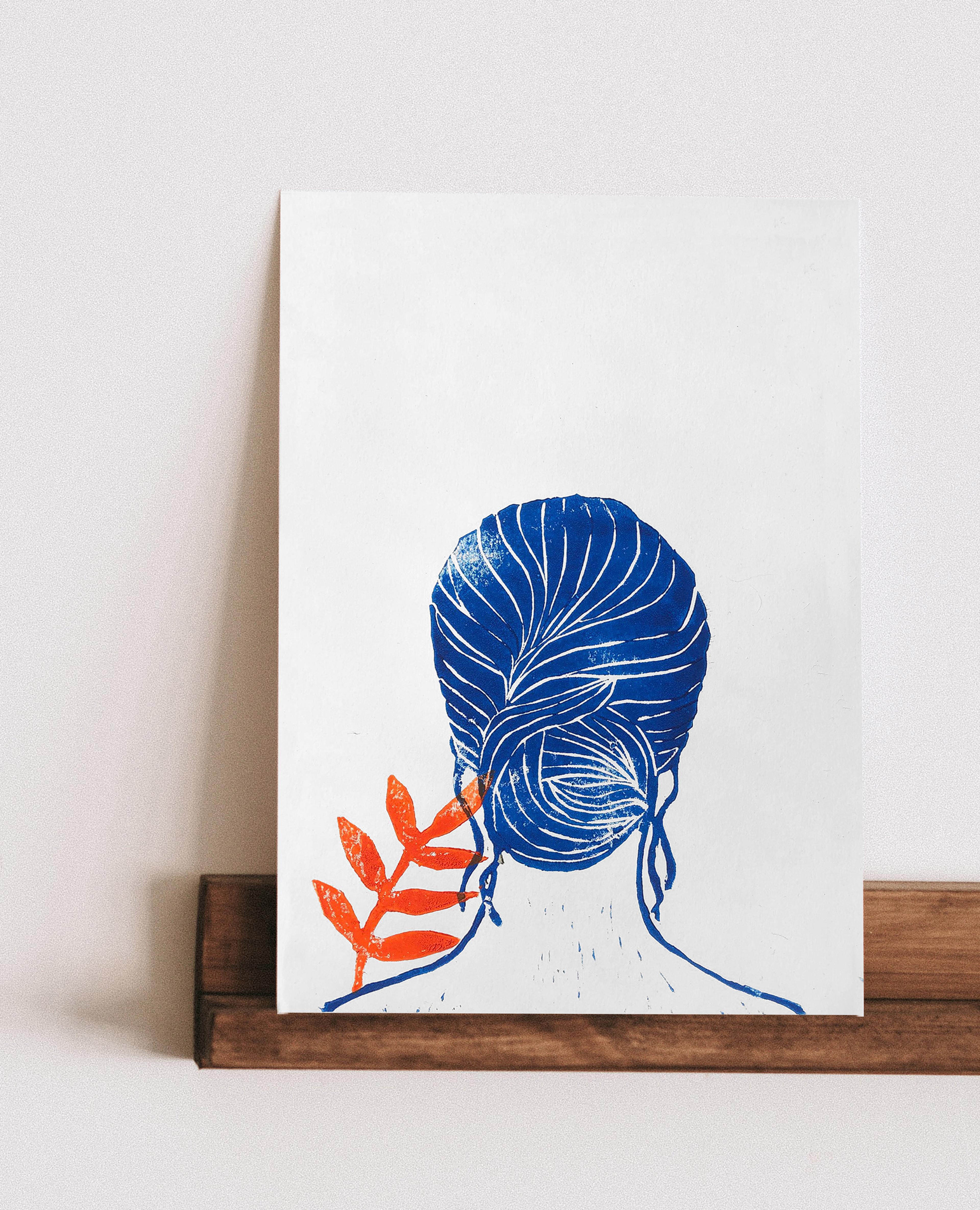 Linogravure "De dos"