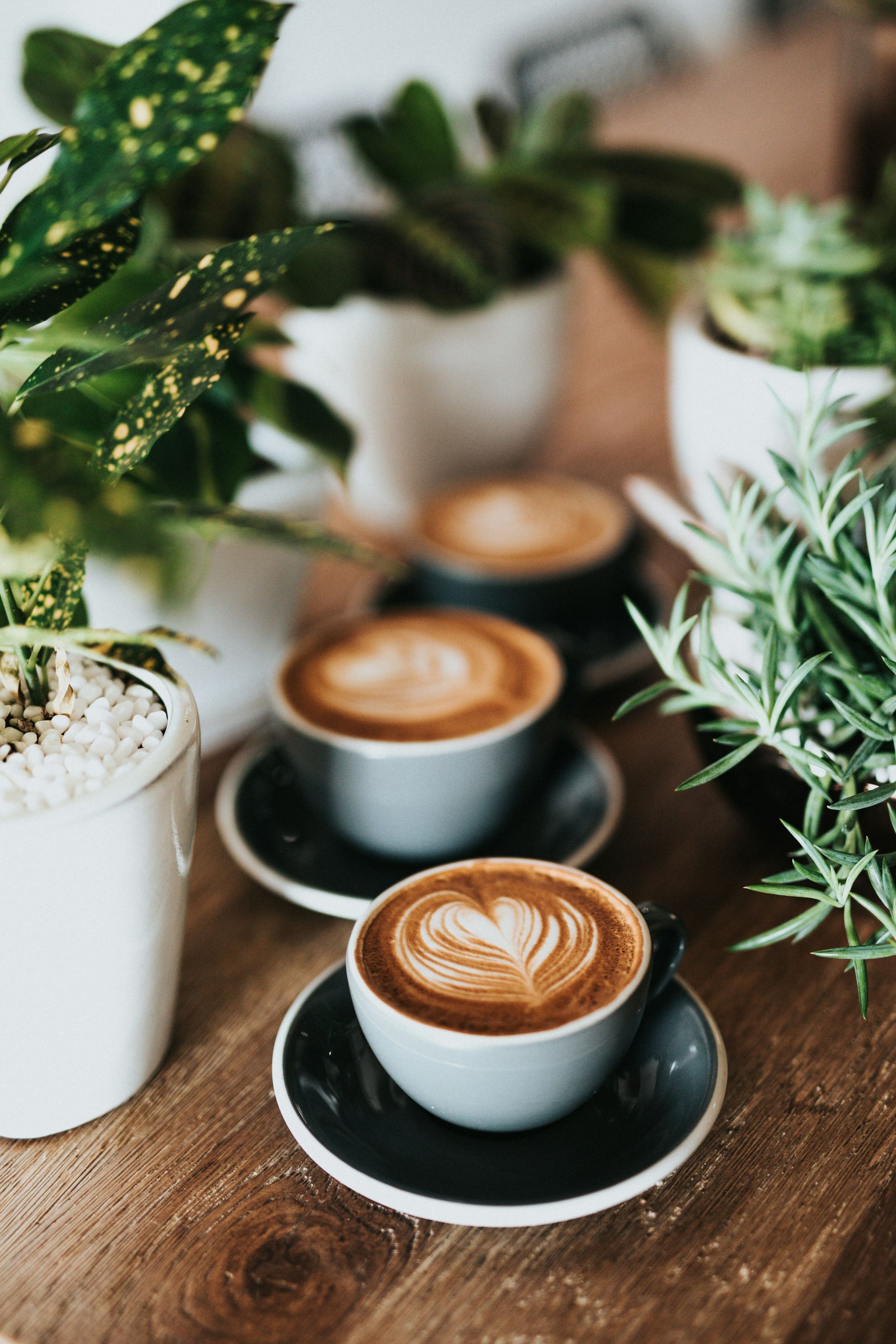 Kaffeetassen mit Latte Art