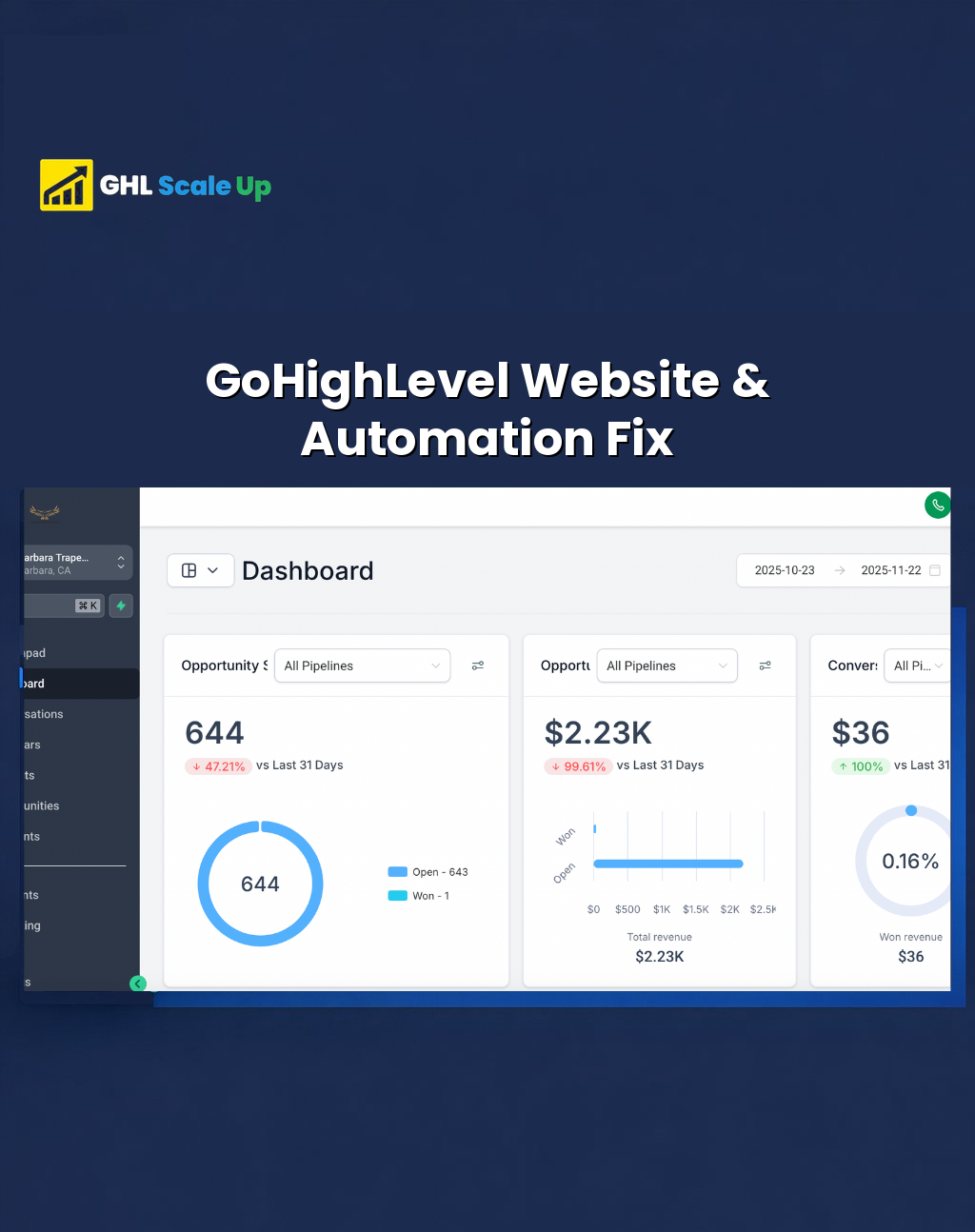GoHighLevel Website Setup & Automation Optimization for a Service-Based Business