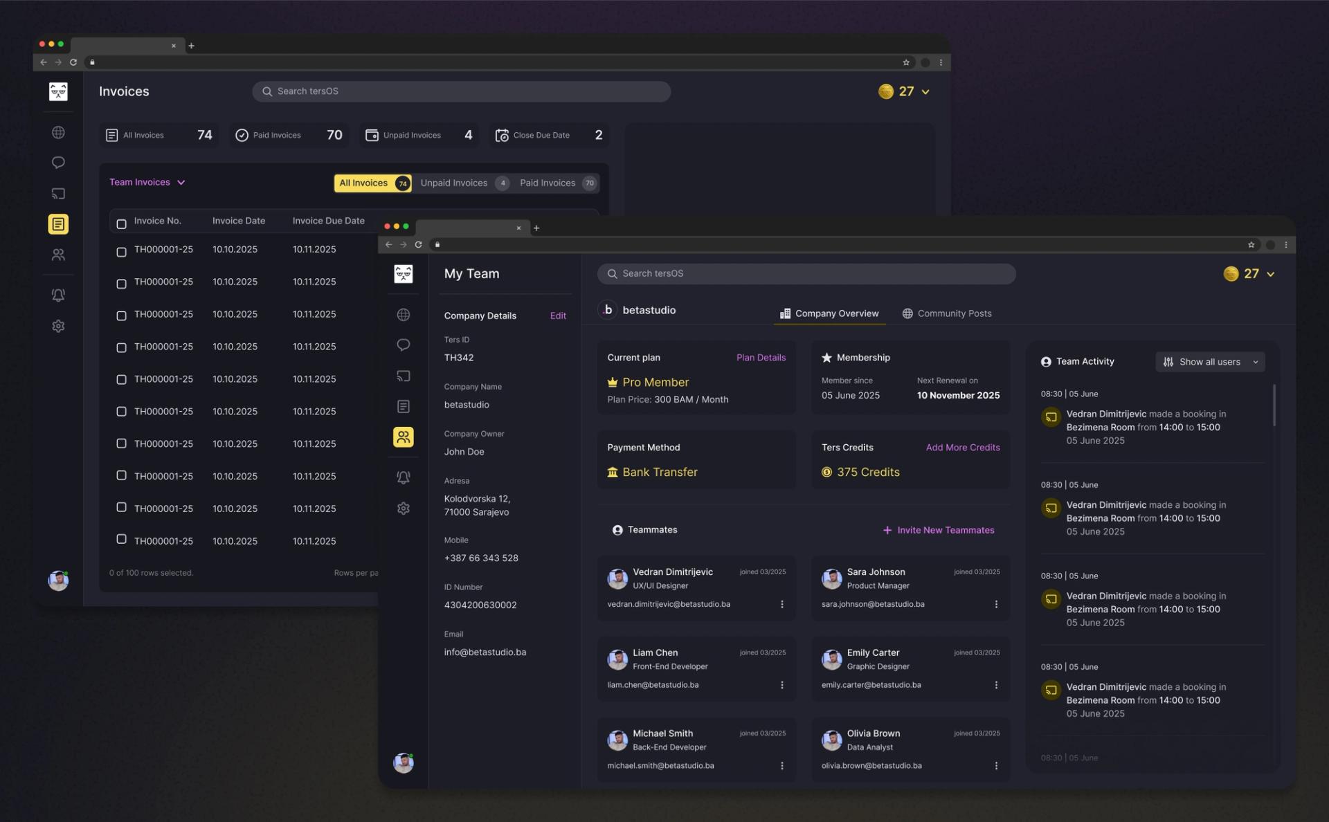 tersOS — The Coworking Operating System