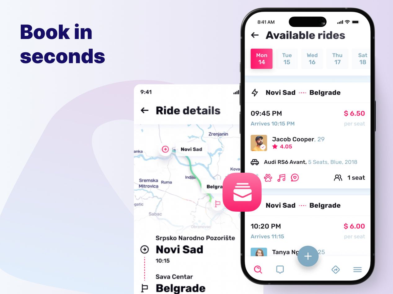 Call My Car available rides and ride details