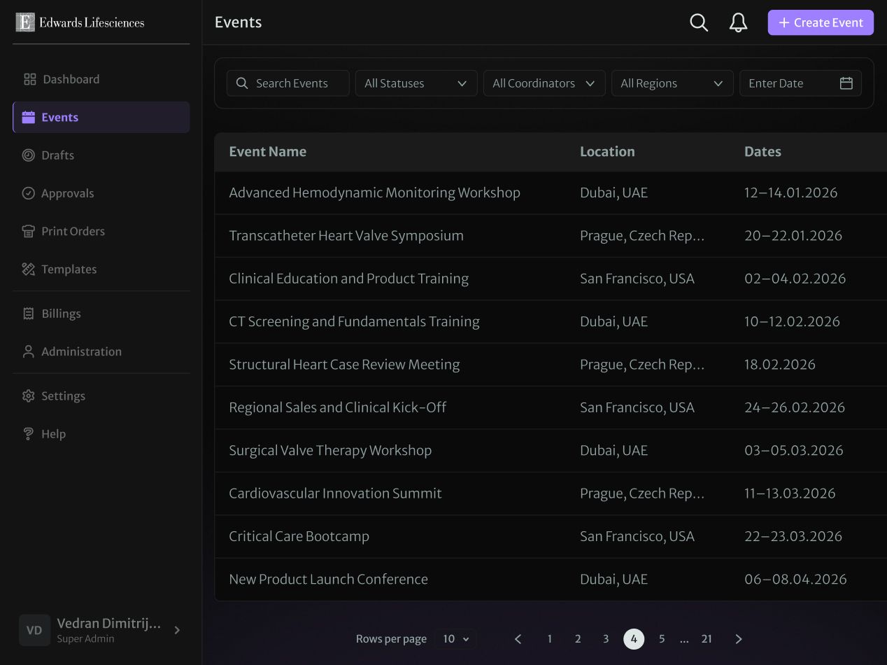 Edwards Lifesciences: Event Operations Platform