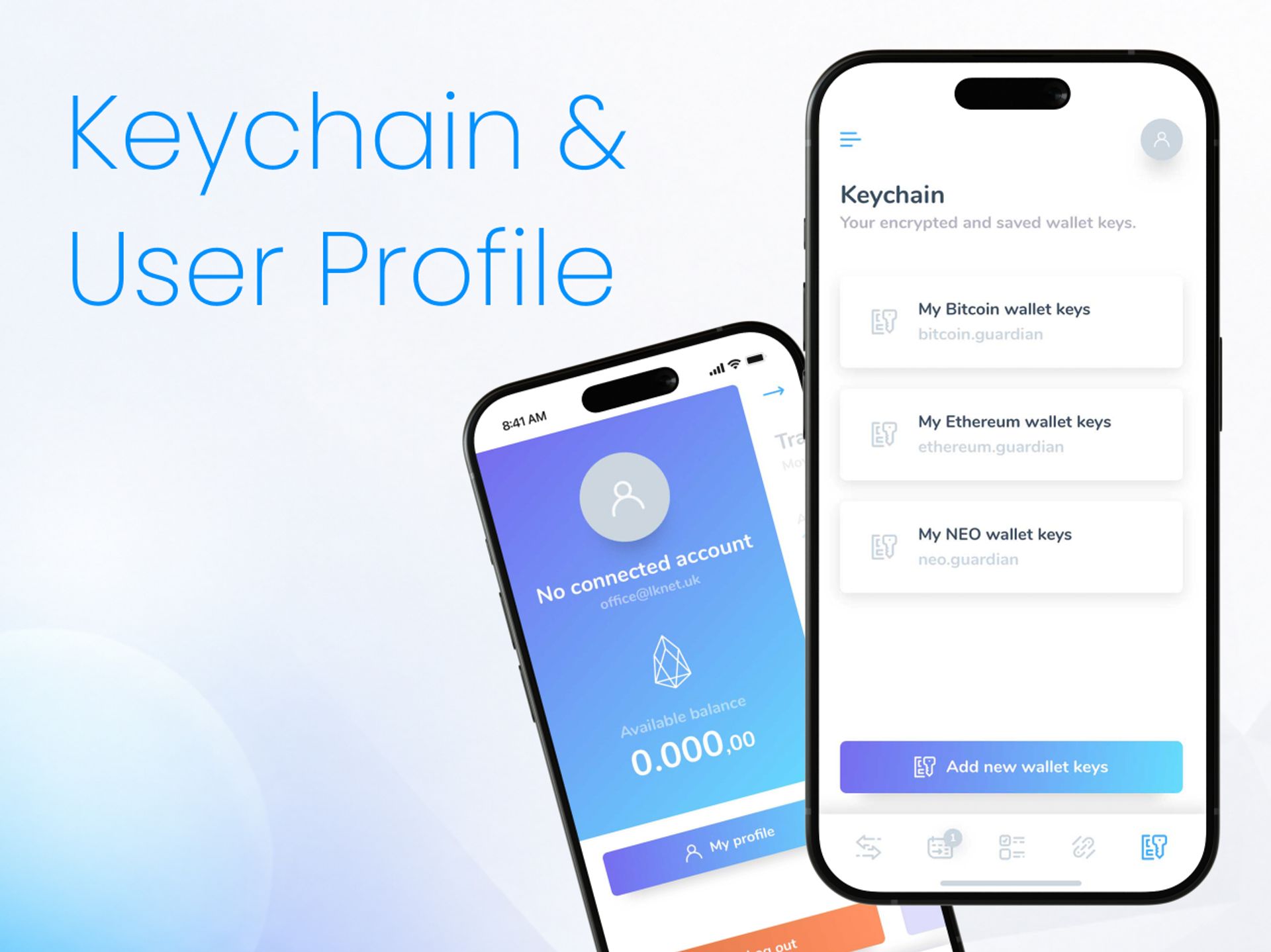 EOS Wallet keychain and profile
