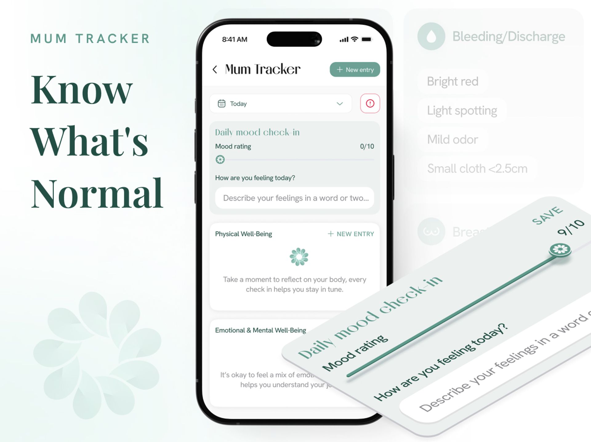 Carea Mum Tracker daily check-in