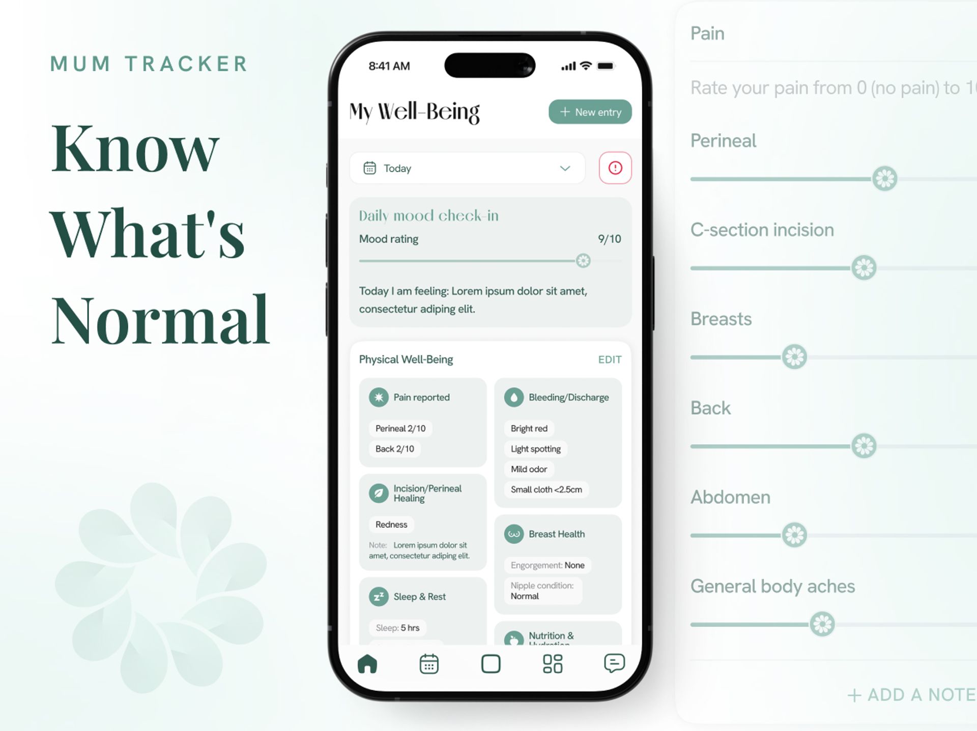 Carea postpartum well-being tracker