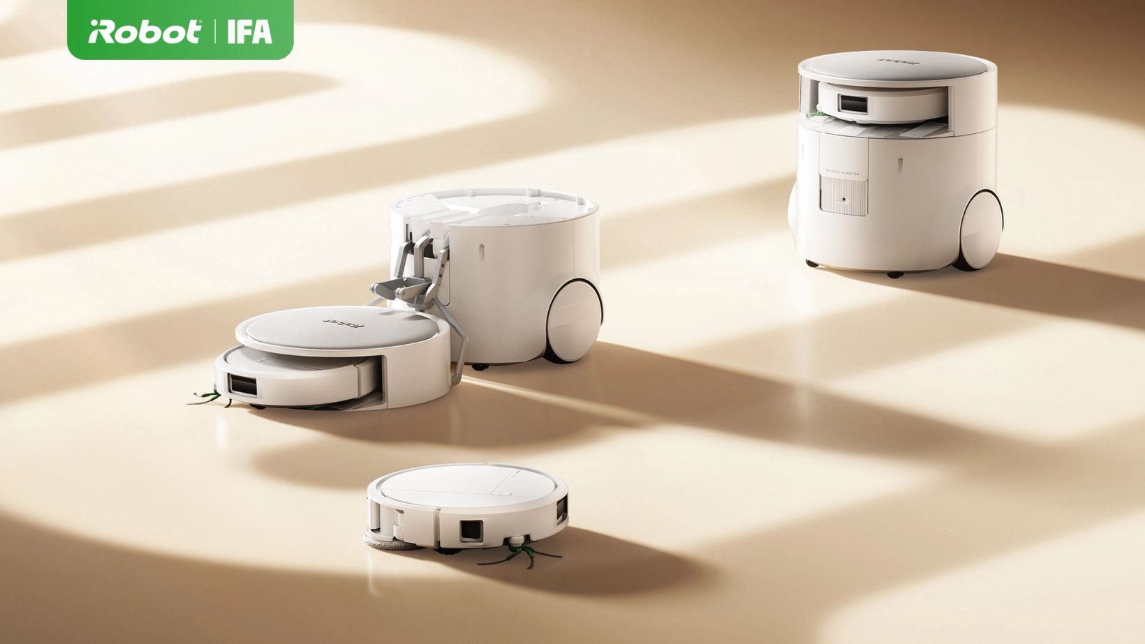 iRobot Roomba Duo with its smaller companion robot and docking station