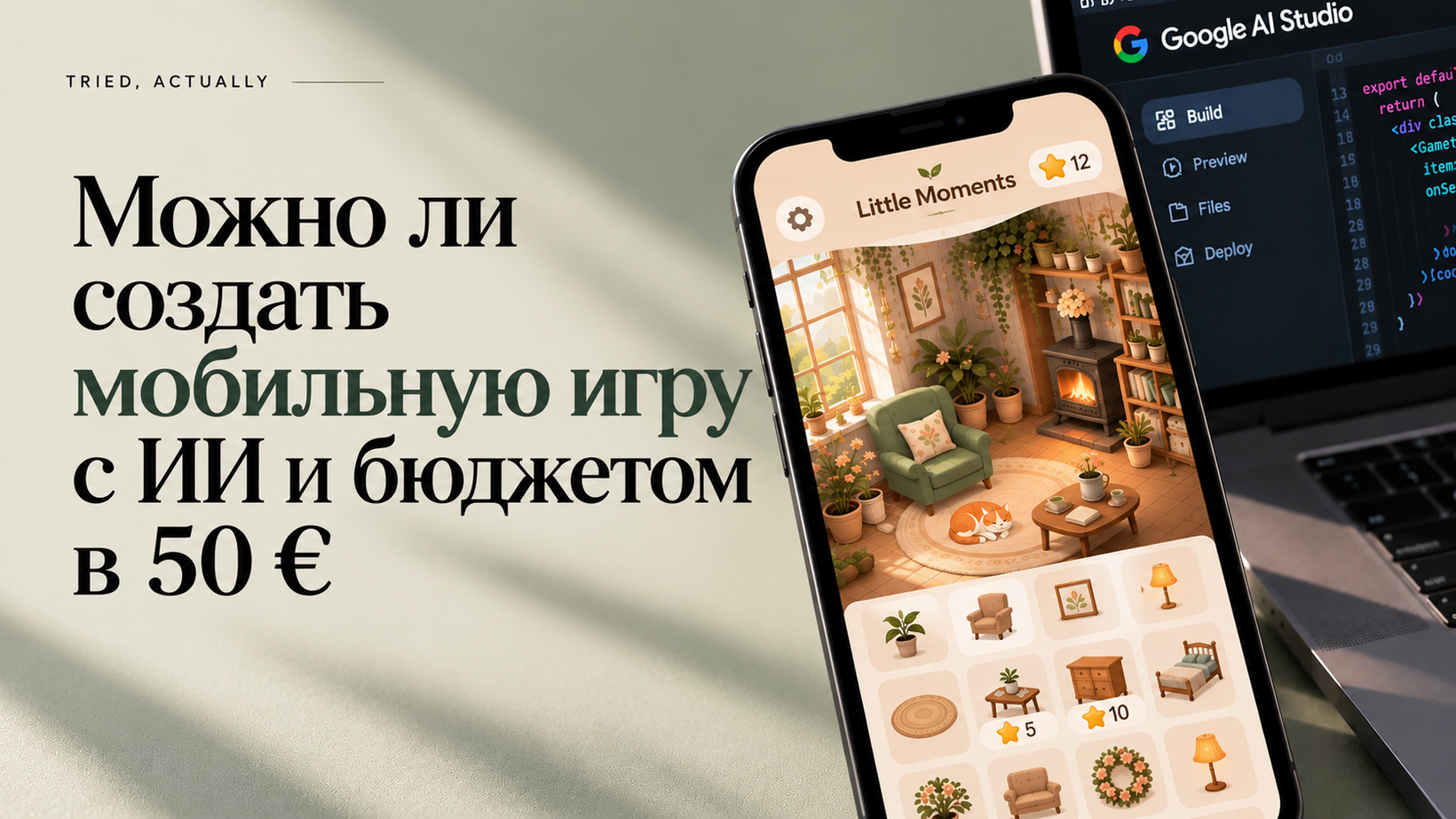 Можно ли создать мобильную игру с ИИ и бюджетом 50 евро — Little Moments