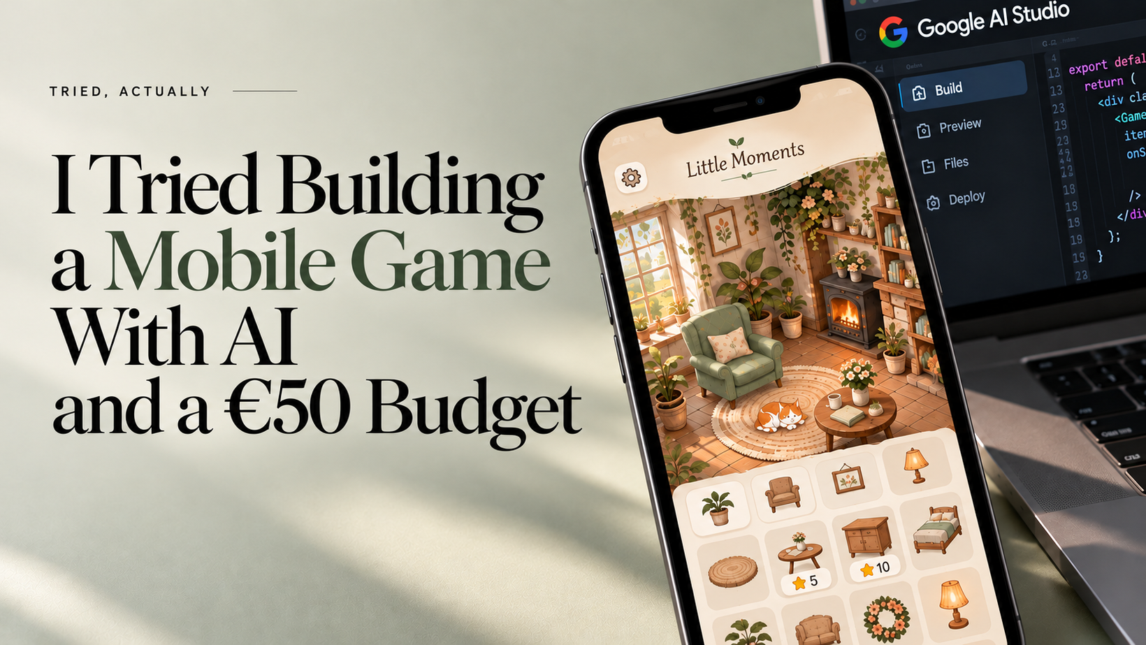 Building a mobile puzzle game with Google AI Studio and a €50 budget