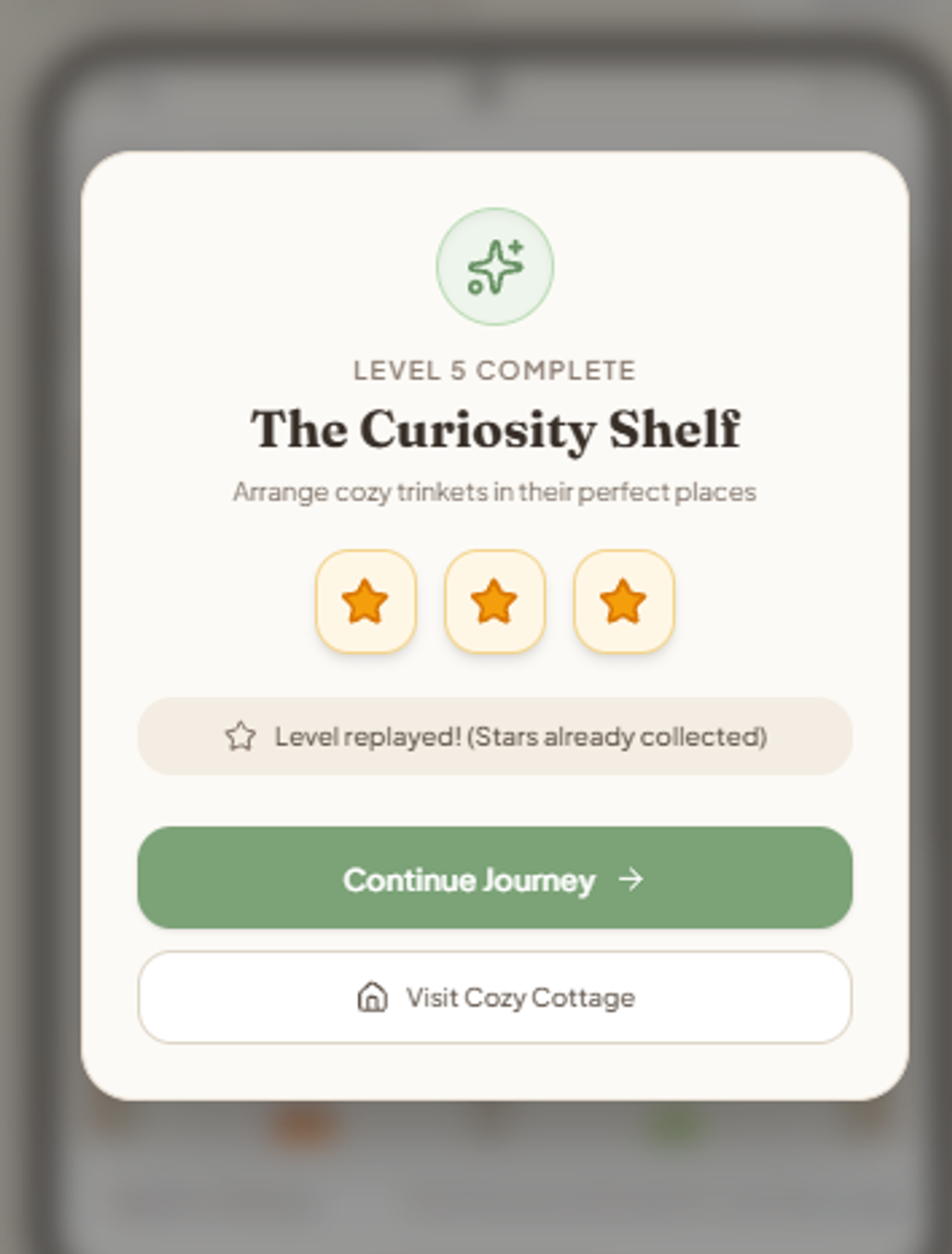 Level replayed! Stars already collected