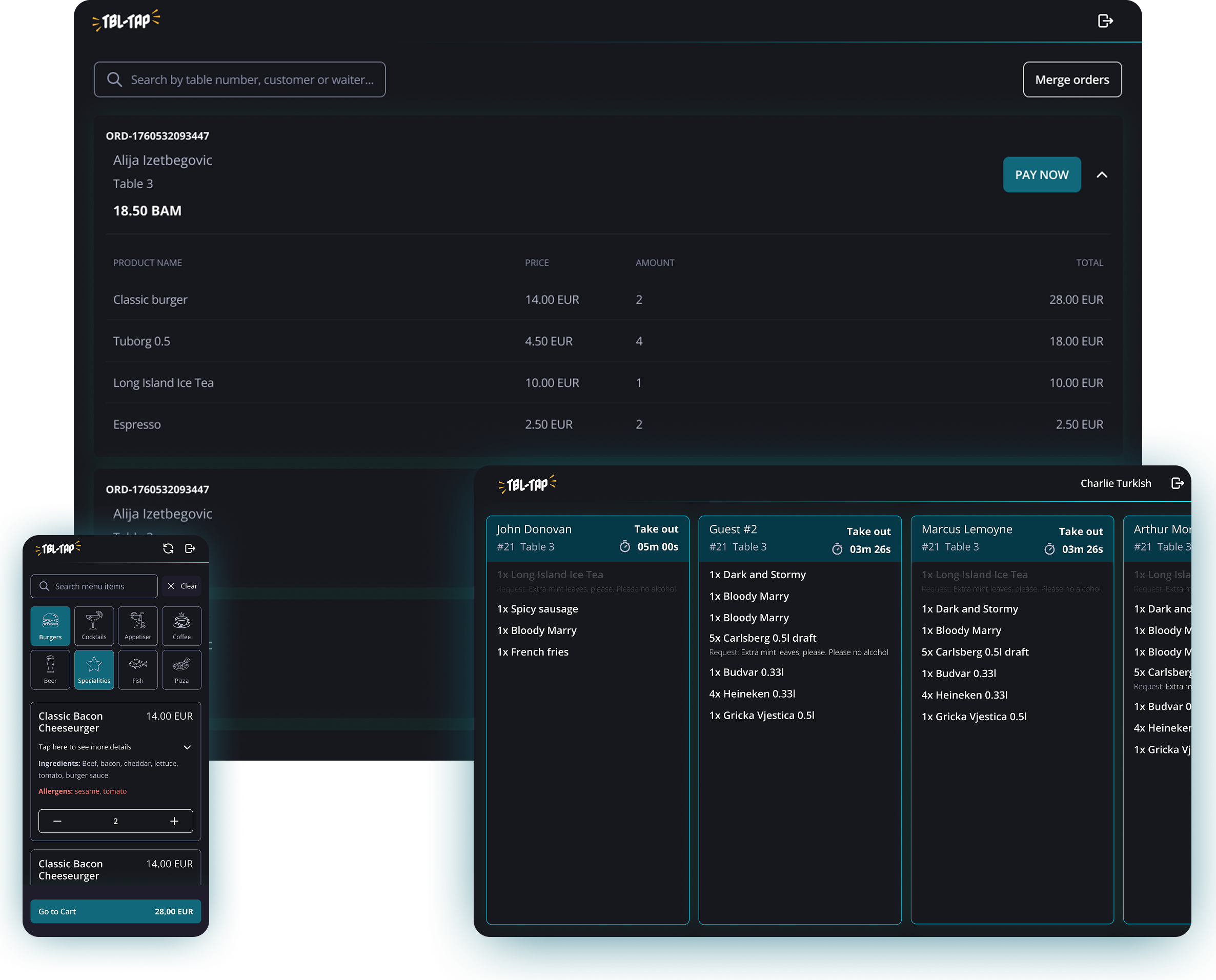 TableTap - TableTap is a real-time restaurant operations platform.
Guests can browse the menu, place orders, and track their meals from the table, while staff manage everything through a fast, efficient service interface.
Designed for modern hospitality environments, TableTap reduces delays, improves accuracy, and delivers a smoother dining experience for both customers and teams.