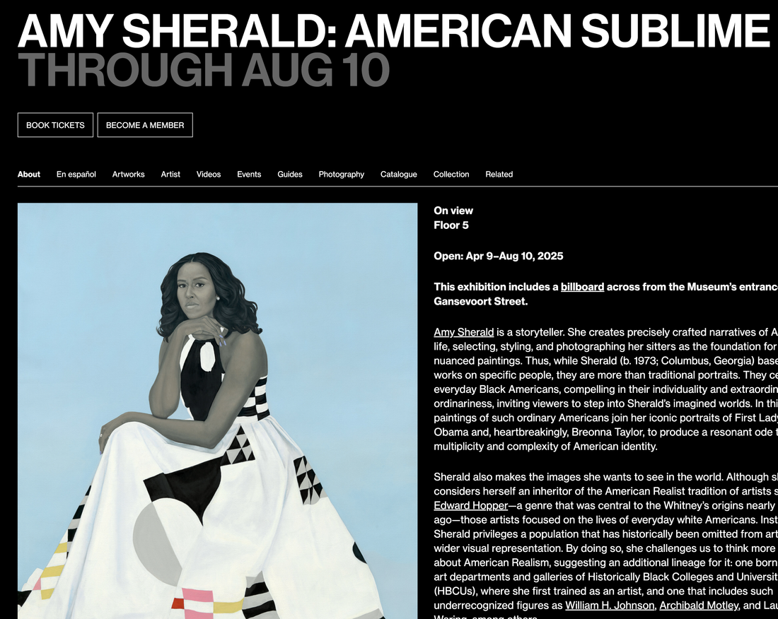 Whitney Museum of American Art 웹사이트 캡처화면