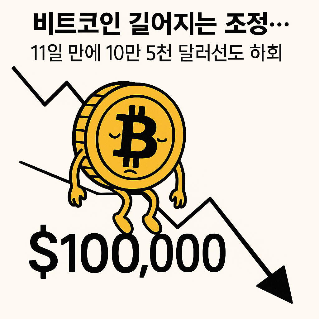 비트코인 길어지는 조정…11일만에 10만5천달러선도 하회