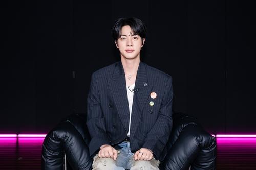 BTS’ Jin is shown in this photo provided by BigHit Music. (PHOTO NOT FOR SALE) (Yonhap)