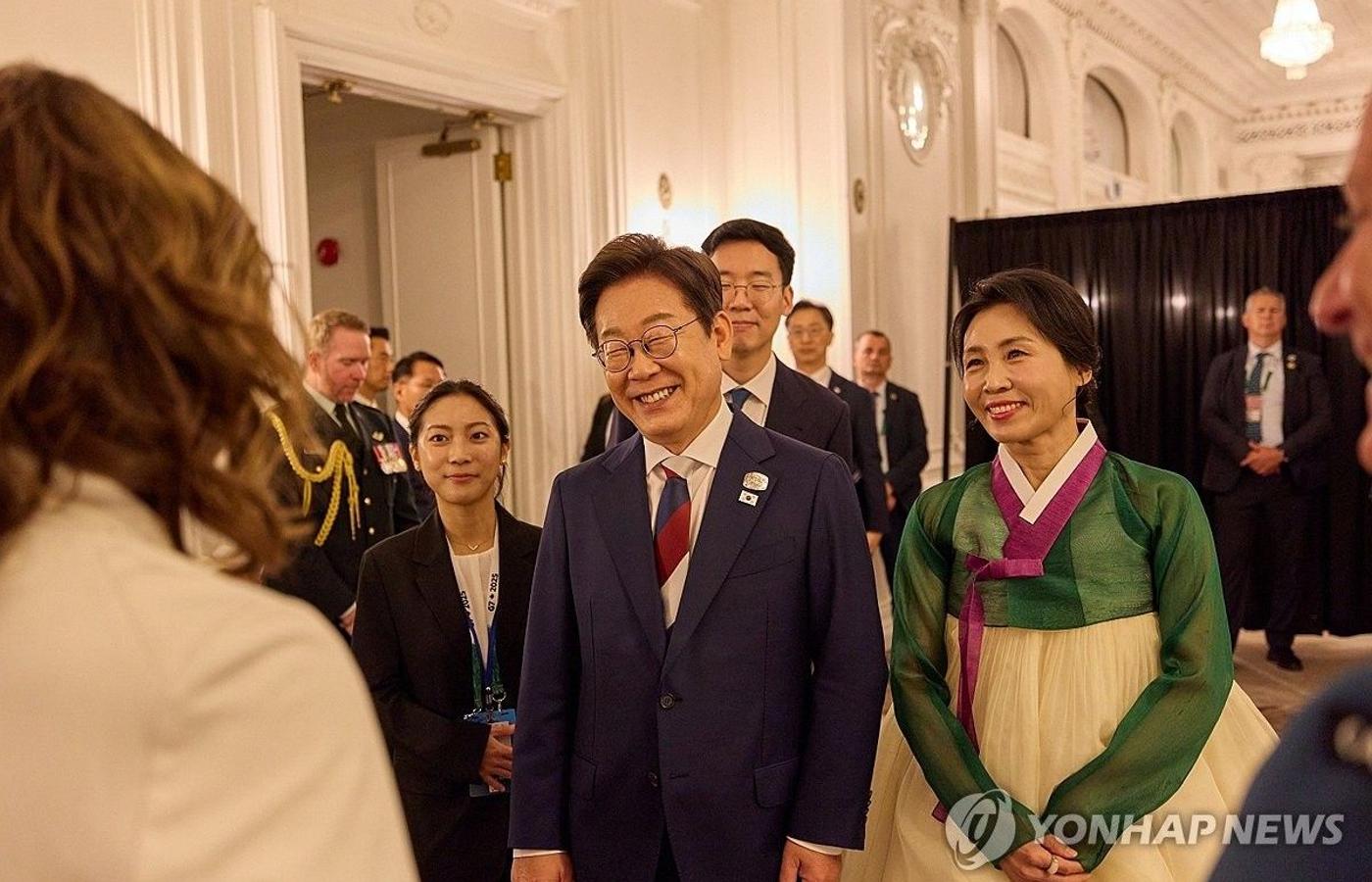 李대통령 ‘G7 환영 리셉션’…”관세협상·韓 민주주의 회복 화제”