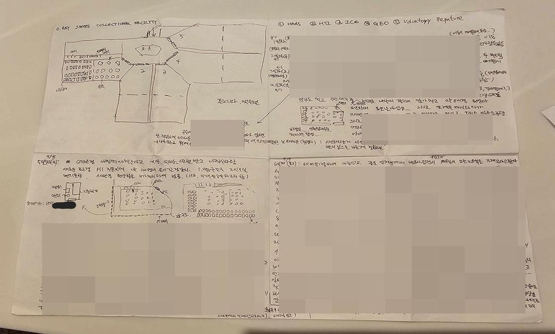 A씨가 작성한 ‘구금일지’ [근로자 A씨 제공. 재판매 및 DB 금지]
