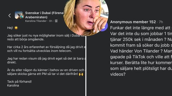 Från 250.000 SEK/mån till anställning: Vad hände med Karolina Von Tilanders lyxliv?
