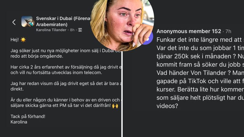 Från 250.000 SEK/mån till anställning: Vad hände med Karolina Von Tilanders lyxliv?