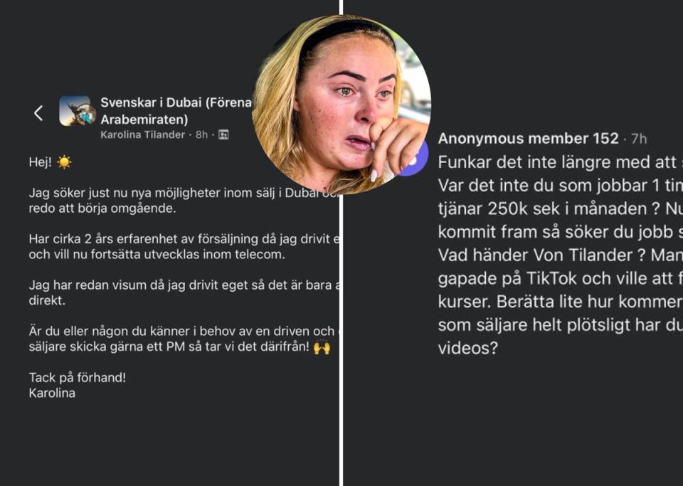 Från 250.000 SEK/mån till anställning: Vad hände med Karolina Von Tilanders lyxliv?