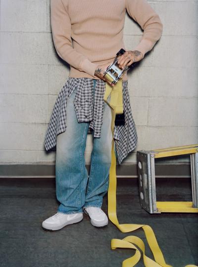 crew member prepping