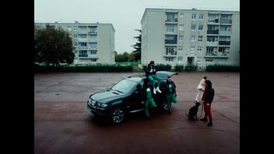 bmw suv parked in the courtyard