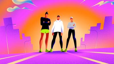 An animated portrait of 3 NYC runners
