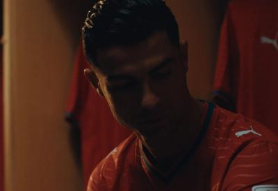 Cristiano Ronaldo in the locker room