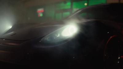 A porsche parked outside of a 7-11