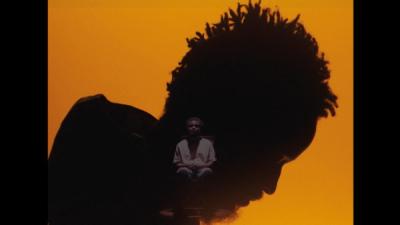 Superimposed image of two artists