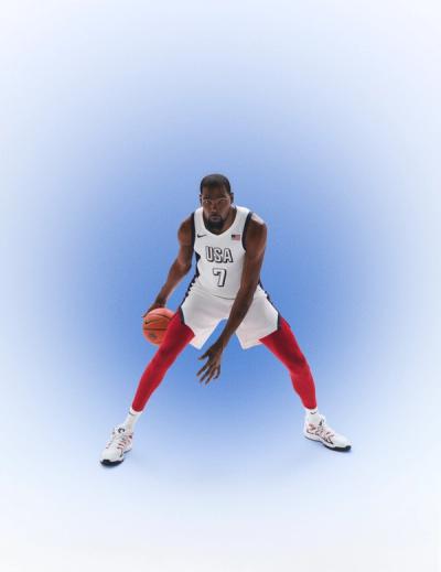 Kevin Durant in a USA Basketball jersey