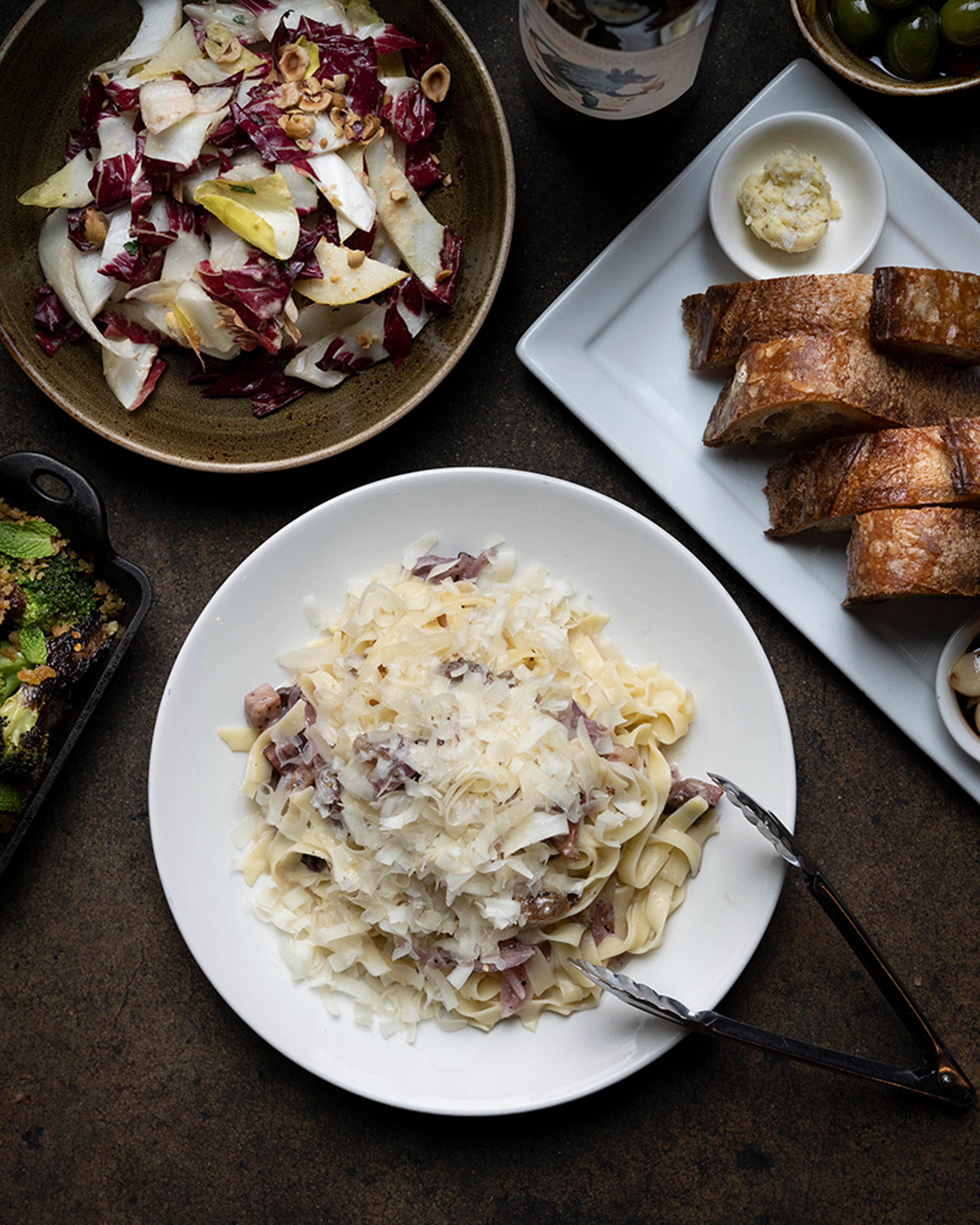 Tagliatelle pasta with mushrooms, parmesan