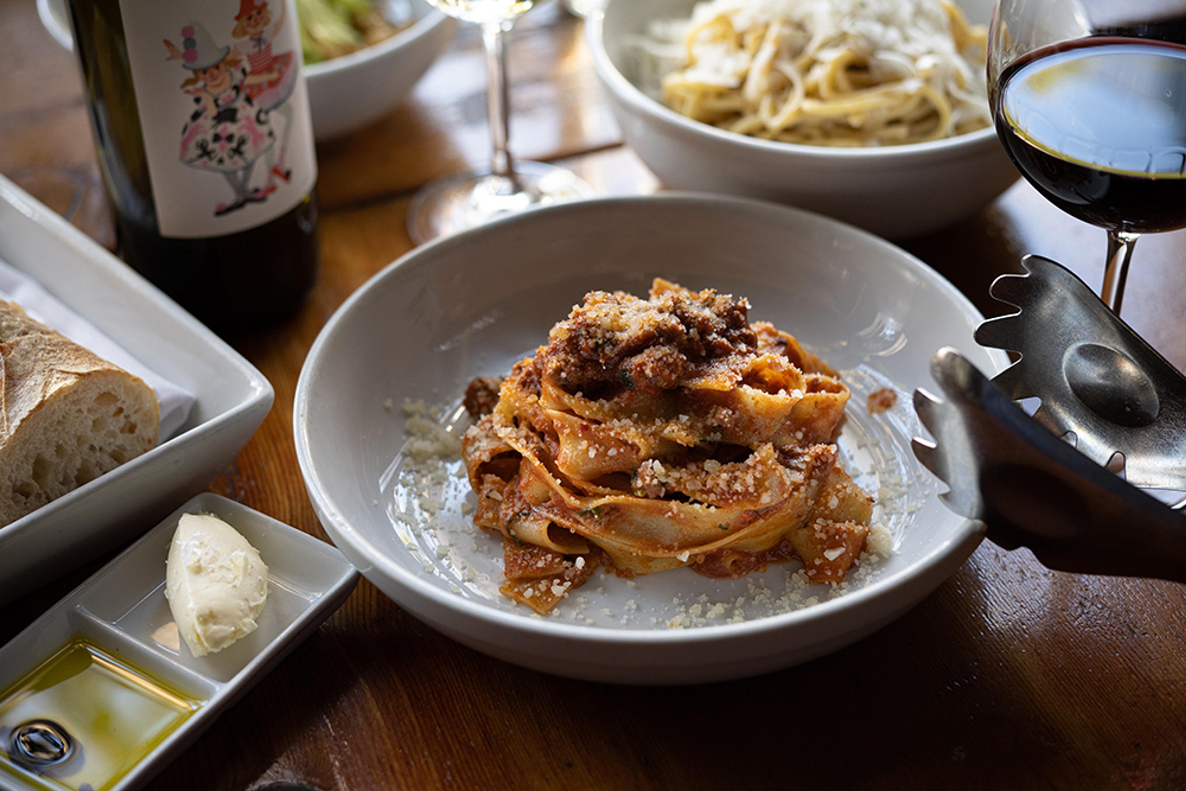 House-made pappardelle pasta with house red wine