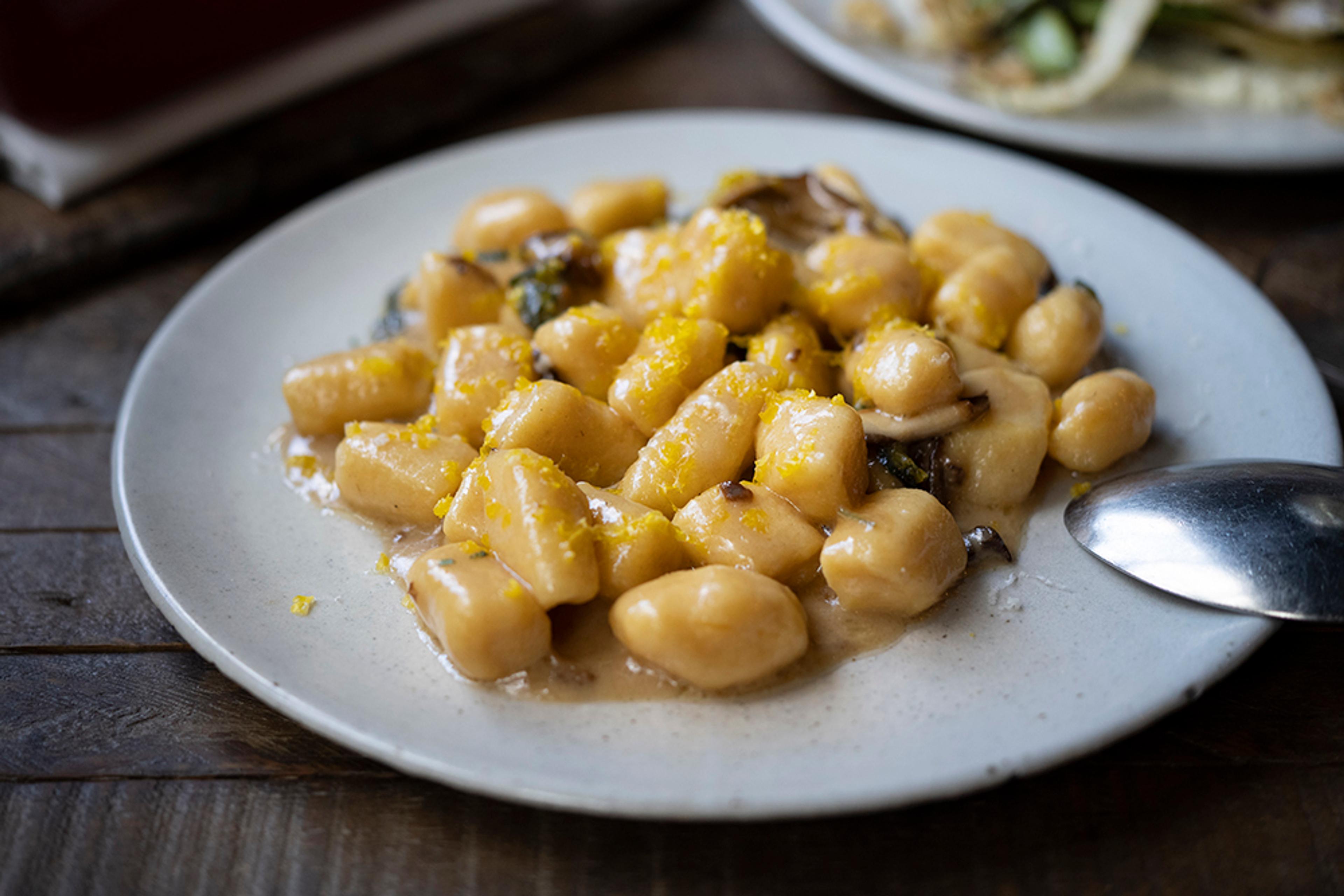 Potato gnocchi, wild mushrooms, lemon zest