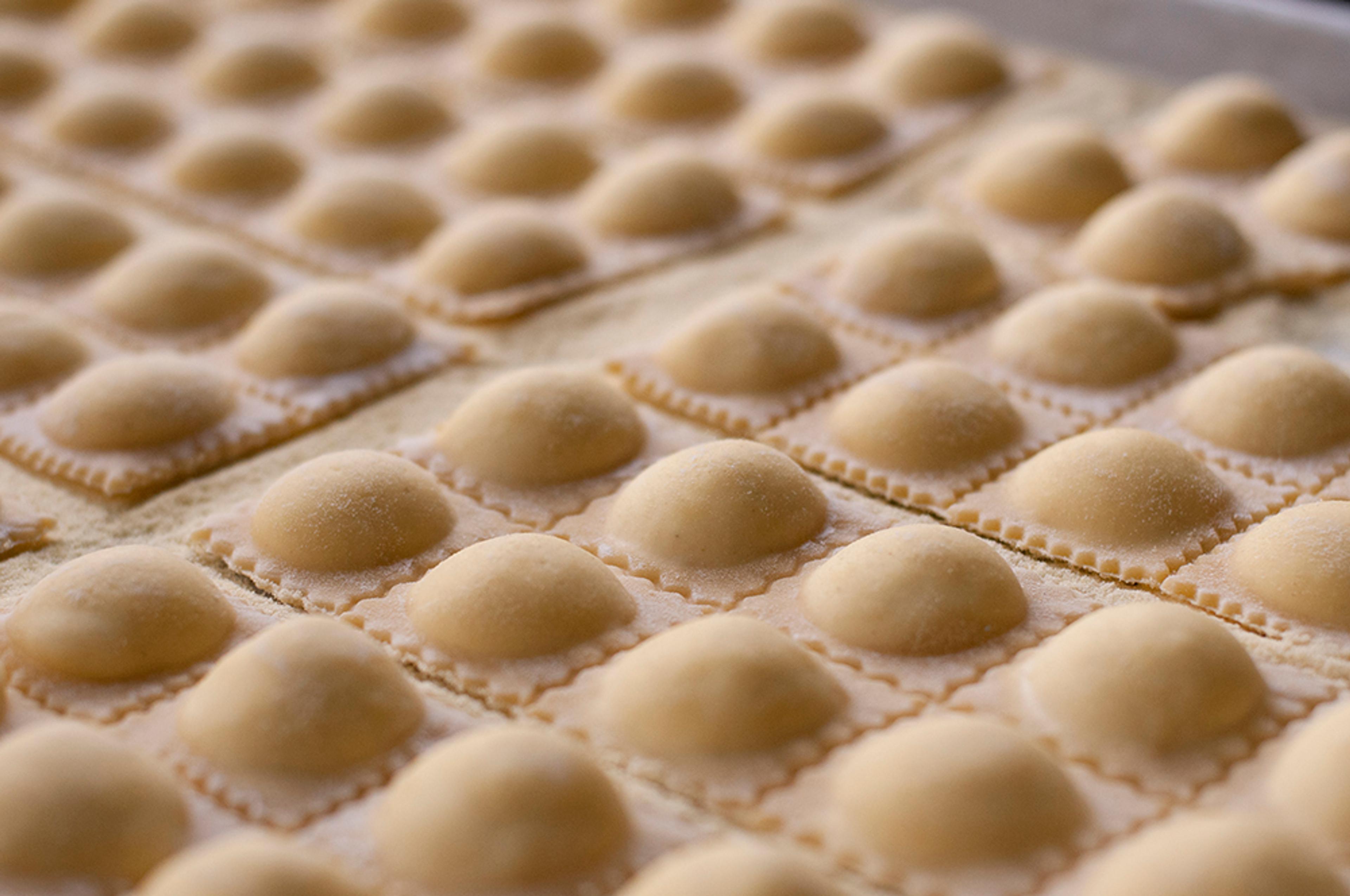 Sheets of stuffed house-made ravioli