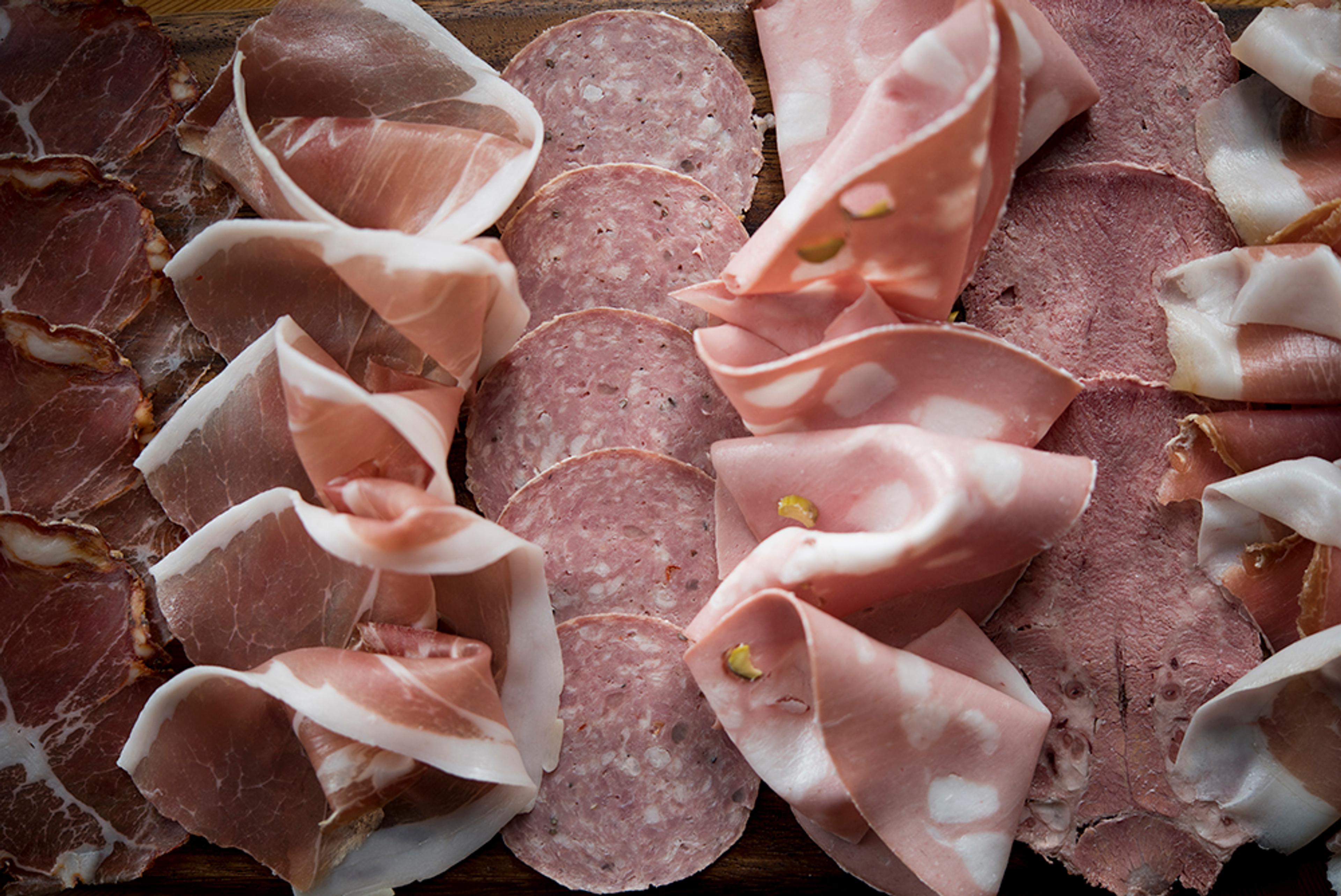 Selection of cured meats and salumi