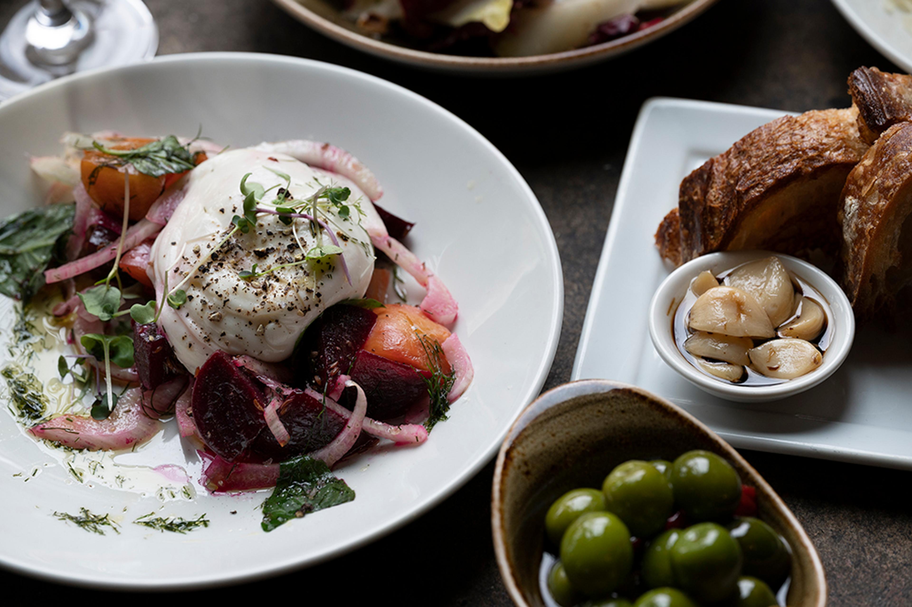 Burrata with beets