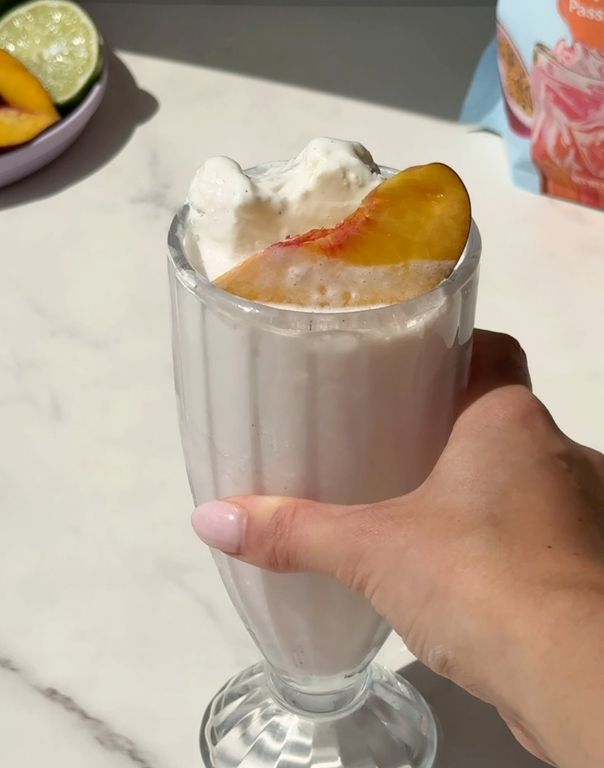 Peaches & Cream Protein Float