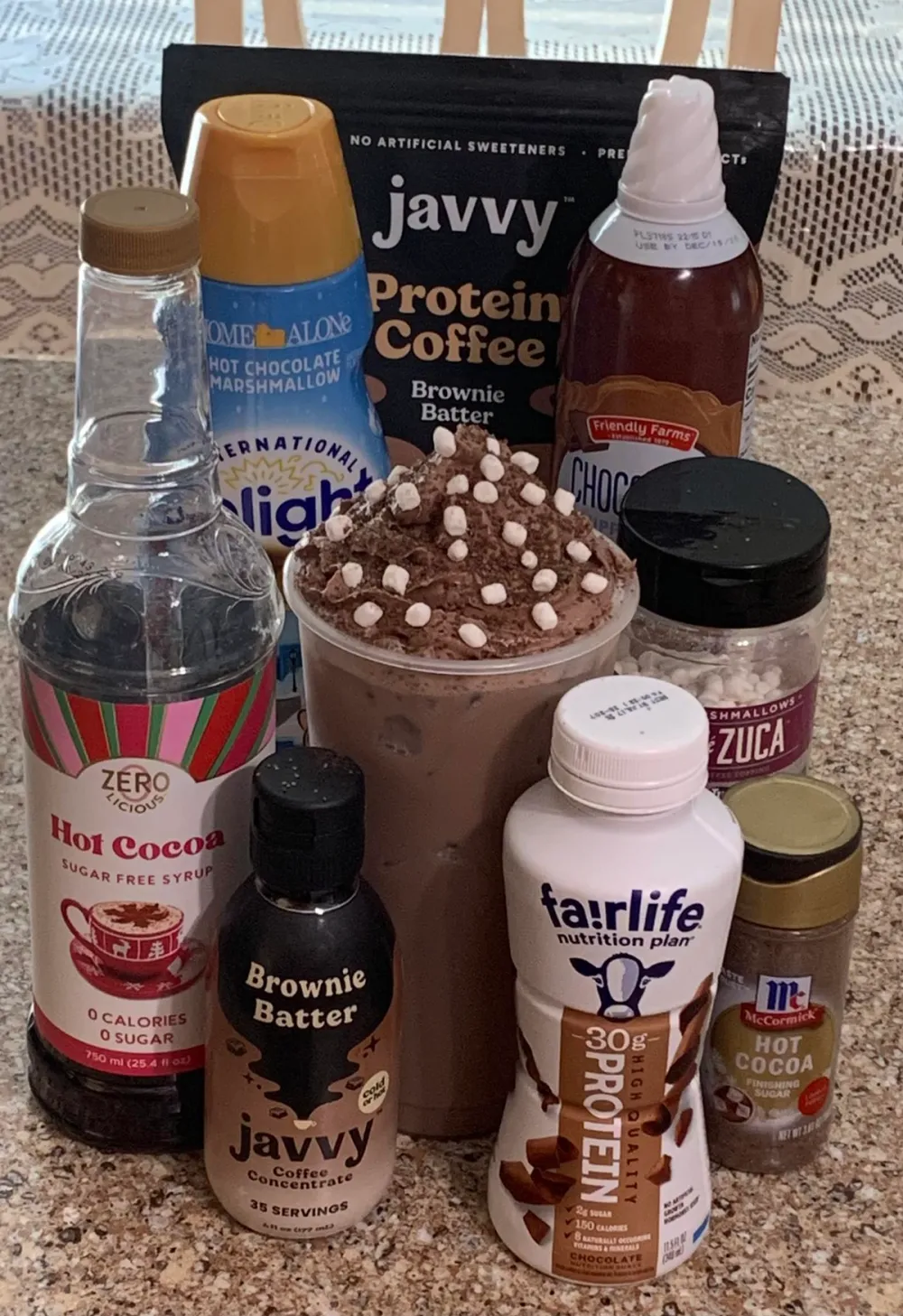 Hot Chocolate Brownie Iced Protein Coffee