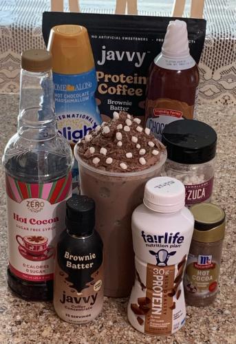Hot Chocolate Brownie Iced Protein Coffee