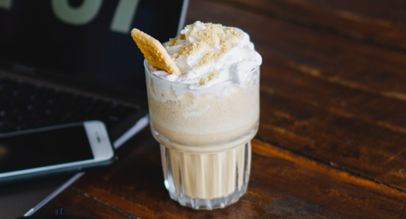 Vanilla Toasted Coconut Coffee Frappe