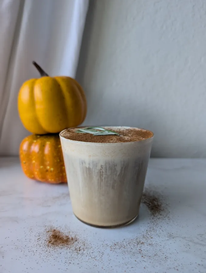 Iced Dirty Chai Latte with Pumpkin Cold Foam