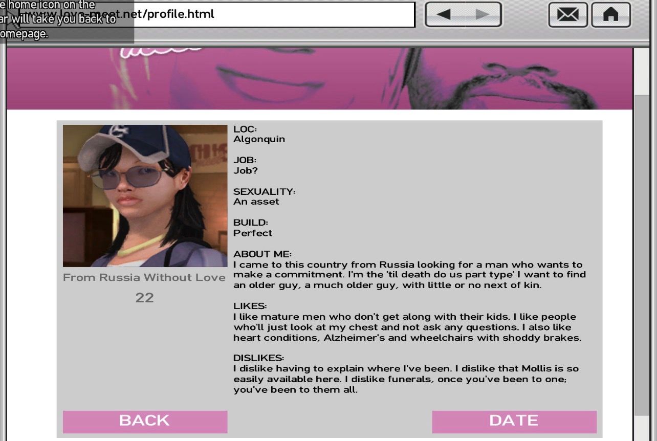 GTA IV love meet website screenshot