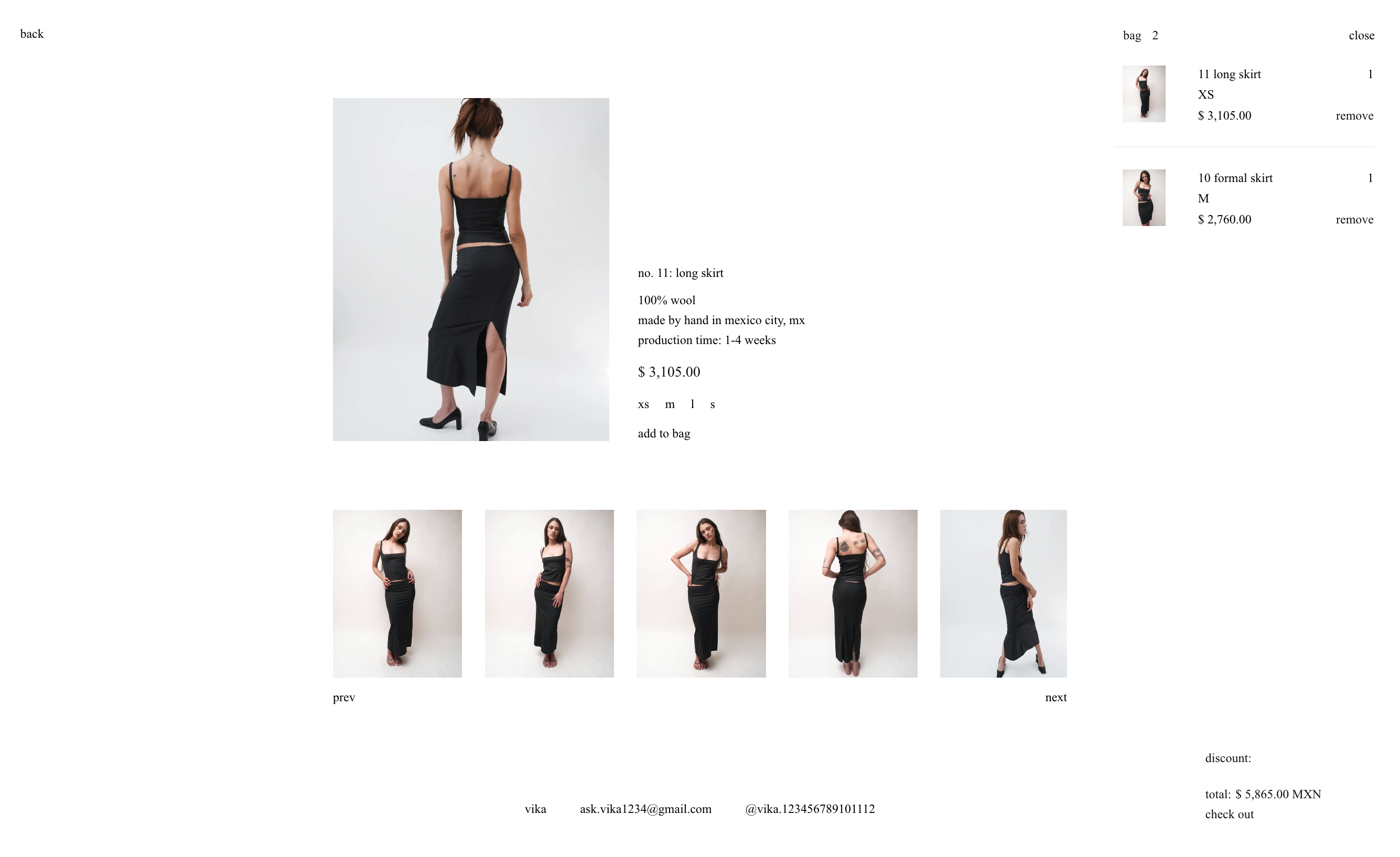product 11, long skirt