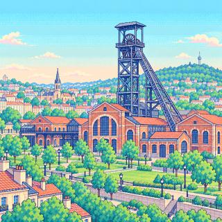 Pixel-art illustration of Saint-Étienne