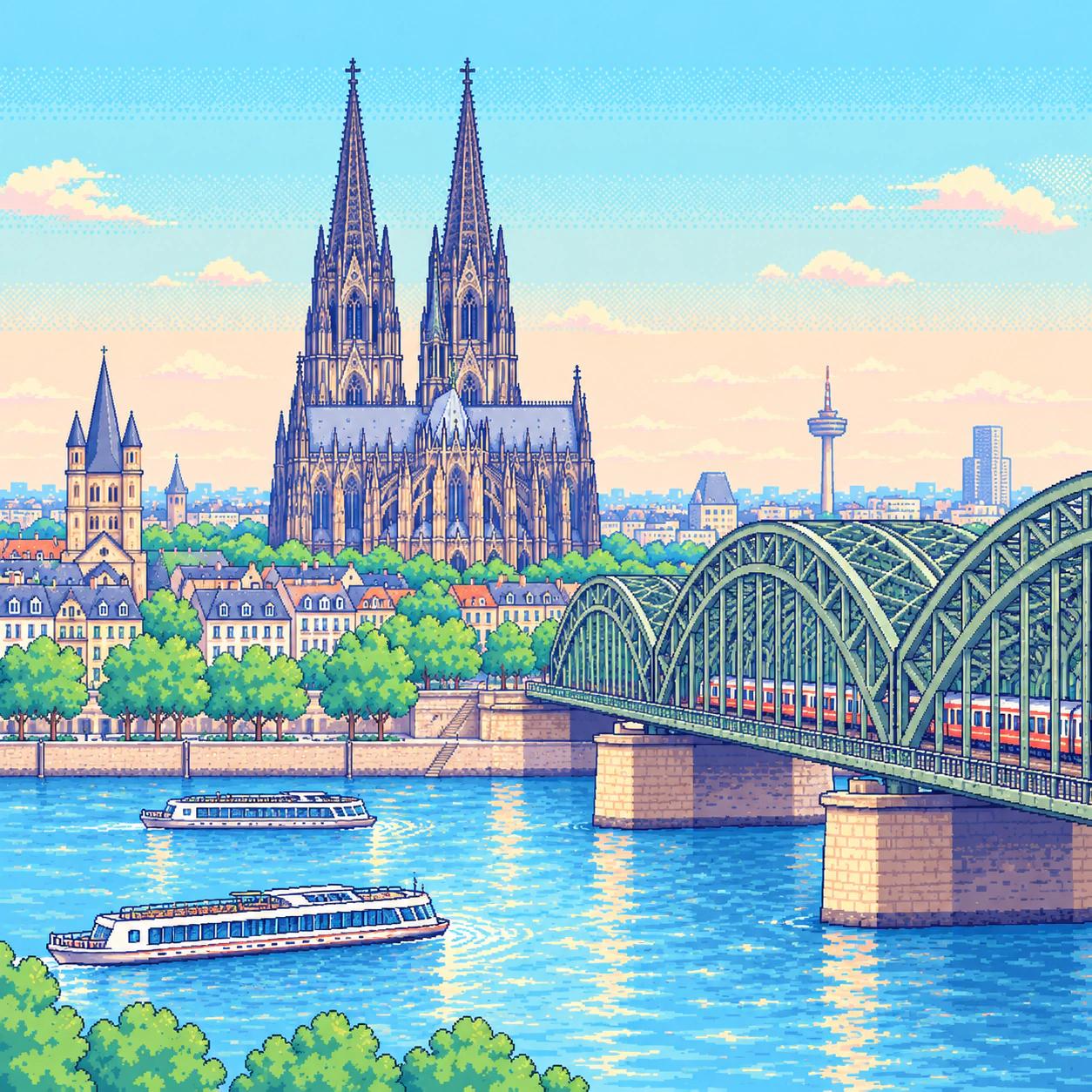 Ilustración en pixel art de Colonia