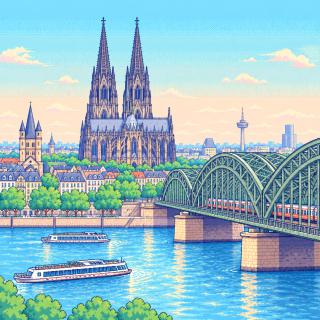 Ilustración en pixel art de Colonia