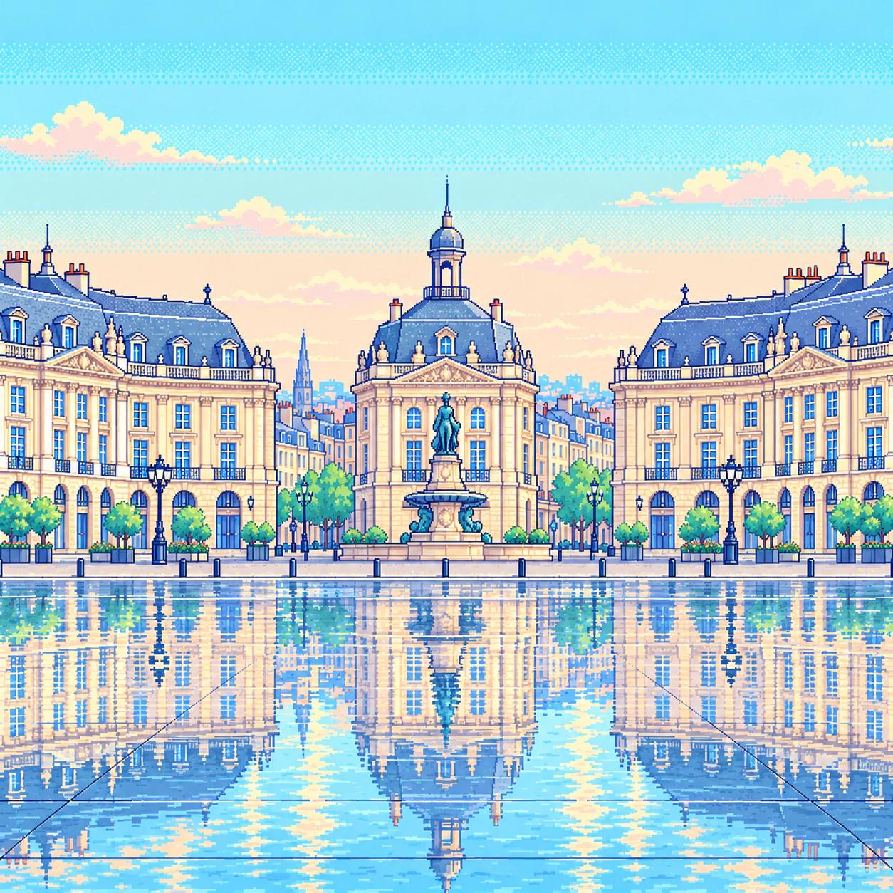 Pixel-Art-Illustration von Bordeaux
