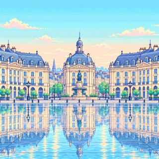 Pixel-Art-Illustration von Bordeaux