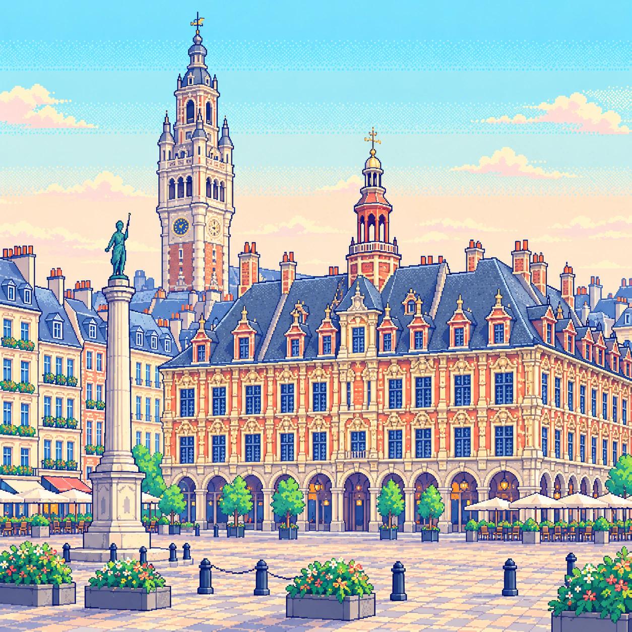 Pixelartillustratie van Rijsel