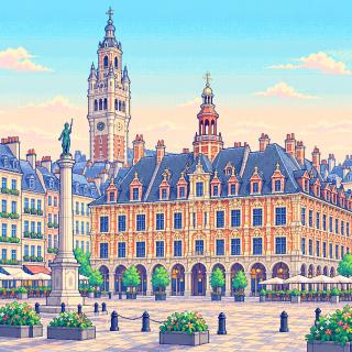 Pixelartillustratie van Rijsel