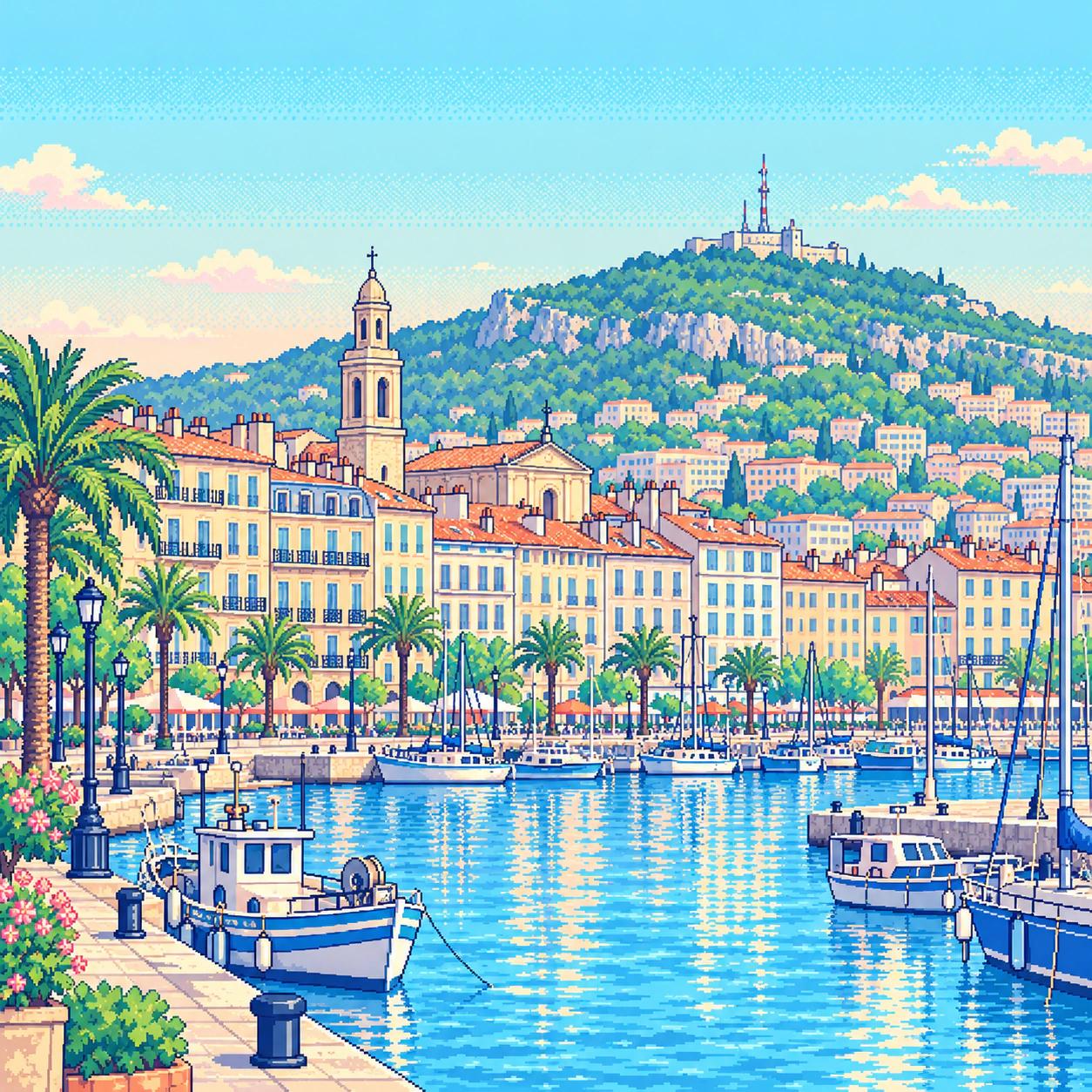 Pixel-art illustration of Toulon